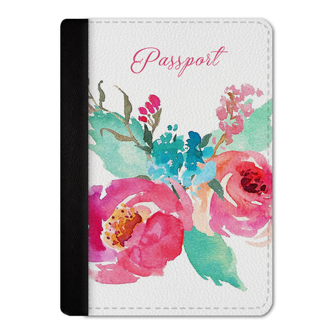 Watercolor Blooms Passport Cover