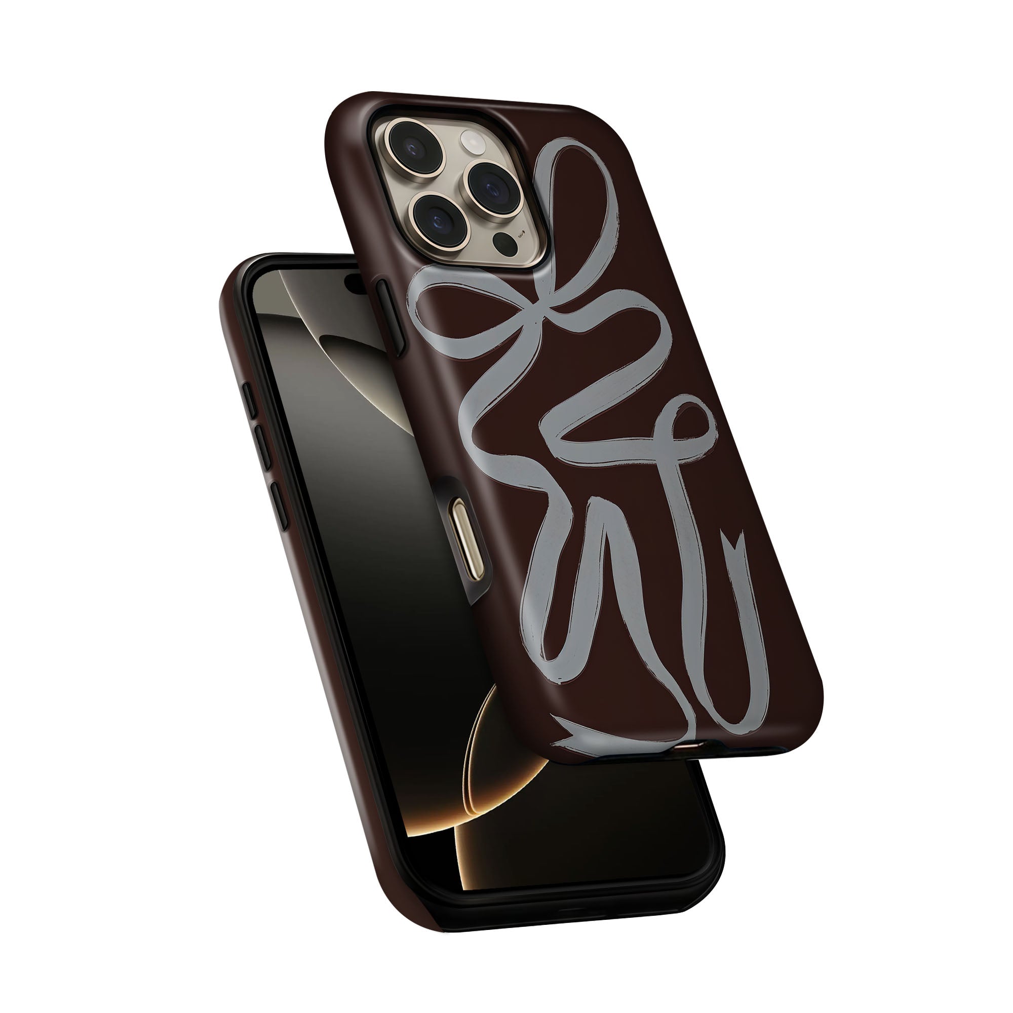 Grey Bow Outline Tough Case