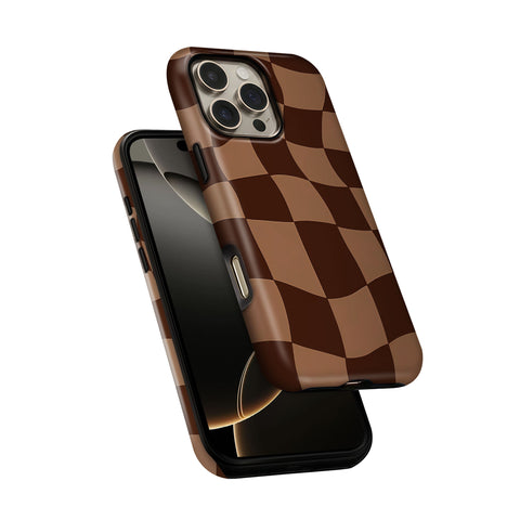 Wavy Brown Checks Tough Case