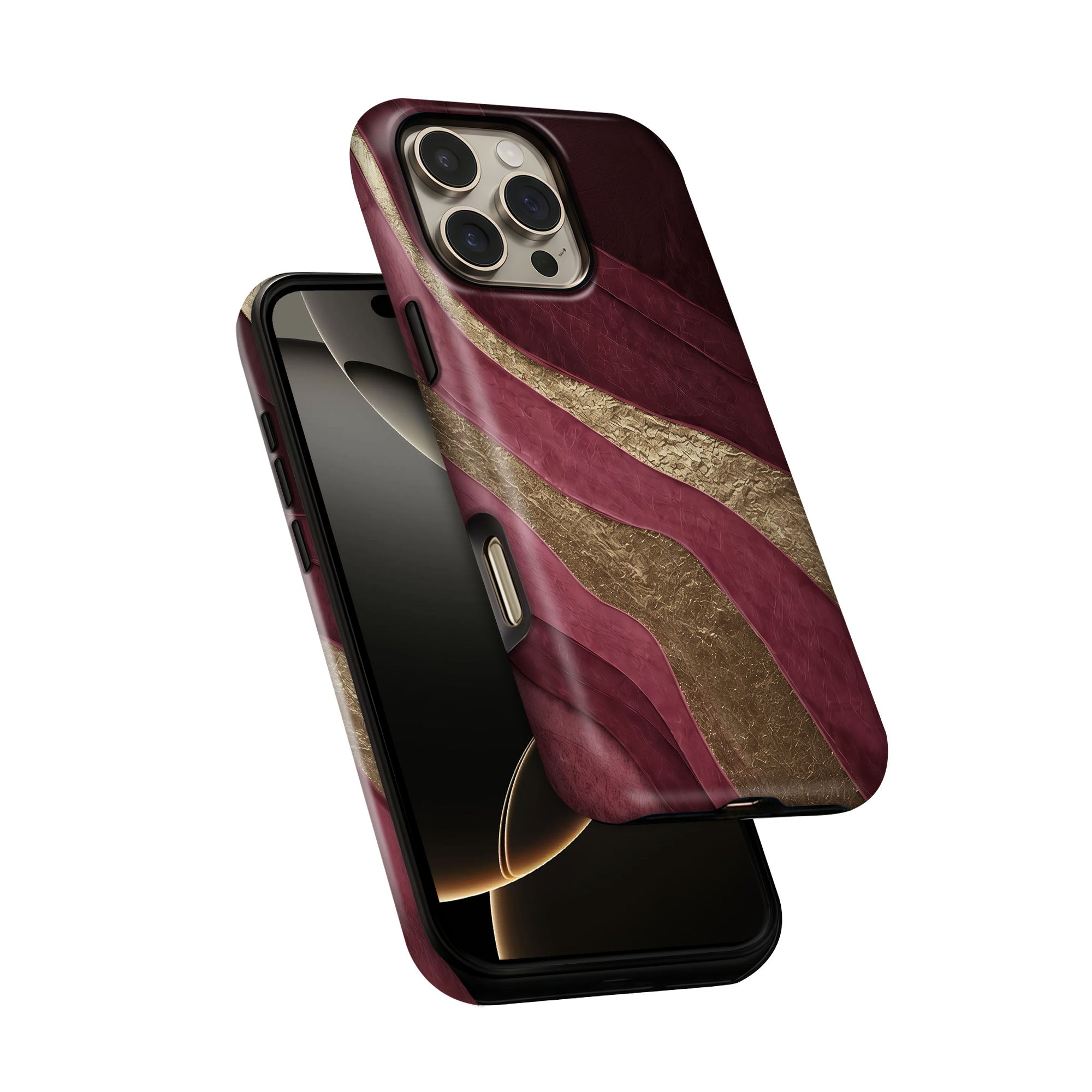 Wine Gold Waves Tough Case