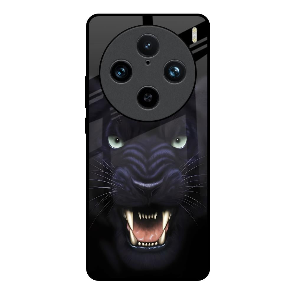 Angry Black Leopard Vivo X100 Pro 5G Glass Back Cover Online