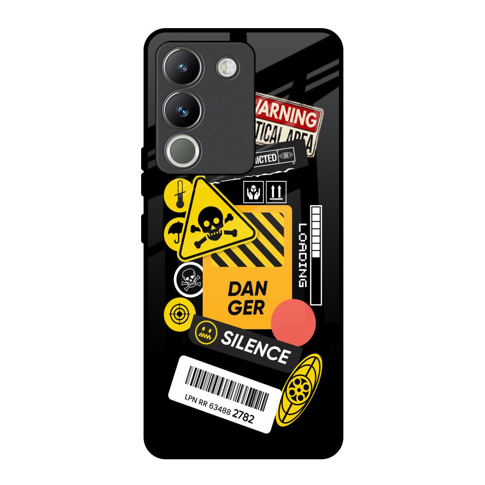 Danger Signs Vivo Y200 5G Glass Back Cover Online