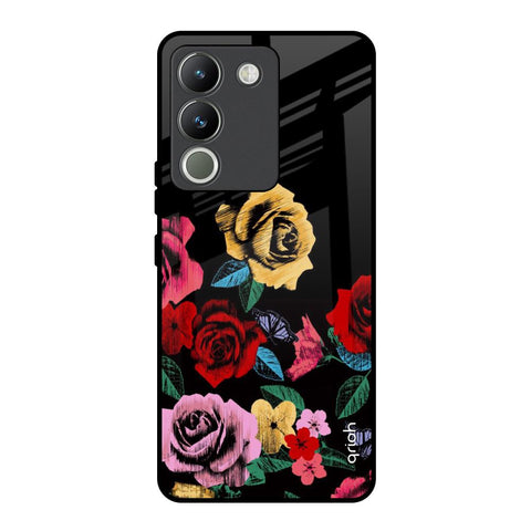 Floral Decorative Vivo Y200 5G Glass Back Cover Online