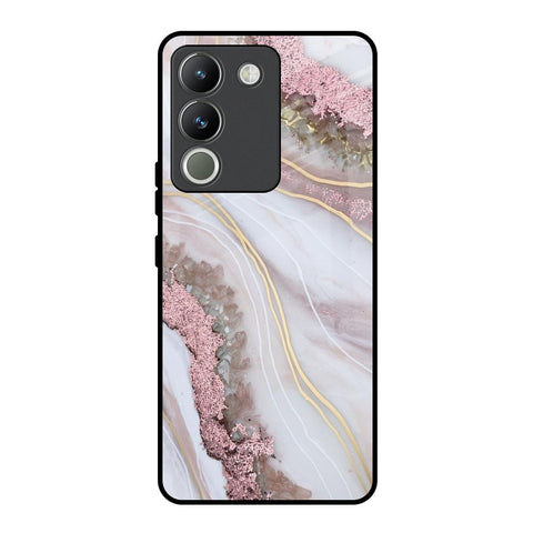 Pink & Gold Gllitter Marble Vivo Y200 5G Glass Back Cover Online