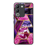 Electroplated Geometric Marble Vivo Y200 5G Glass Back Cover Online