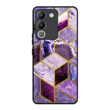 Purple Rhombus Marble Vivo Y200 5G Glass Back Cover Online