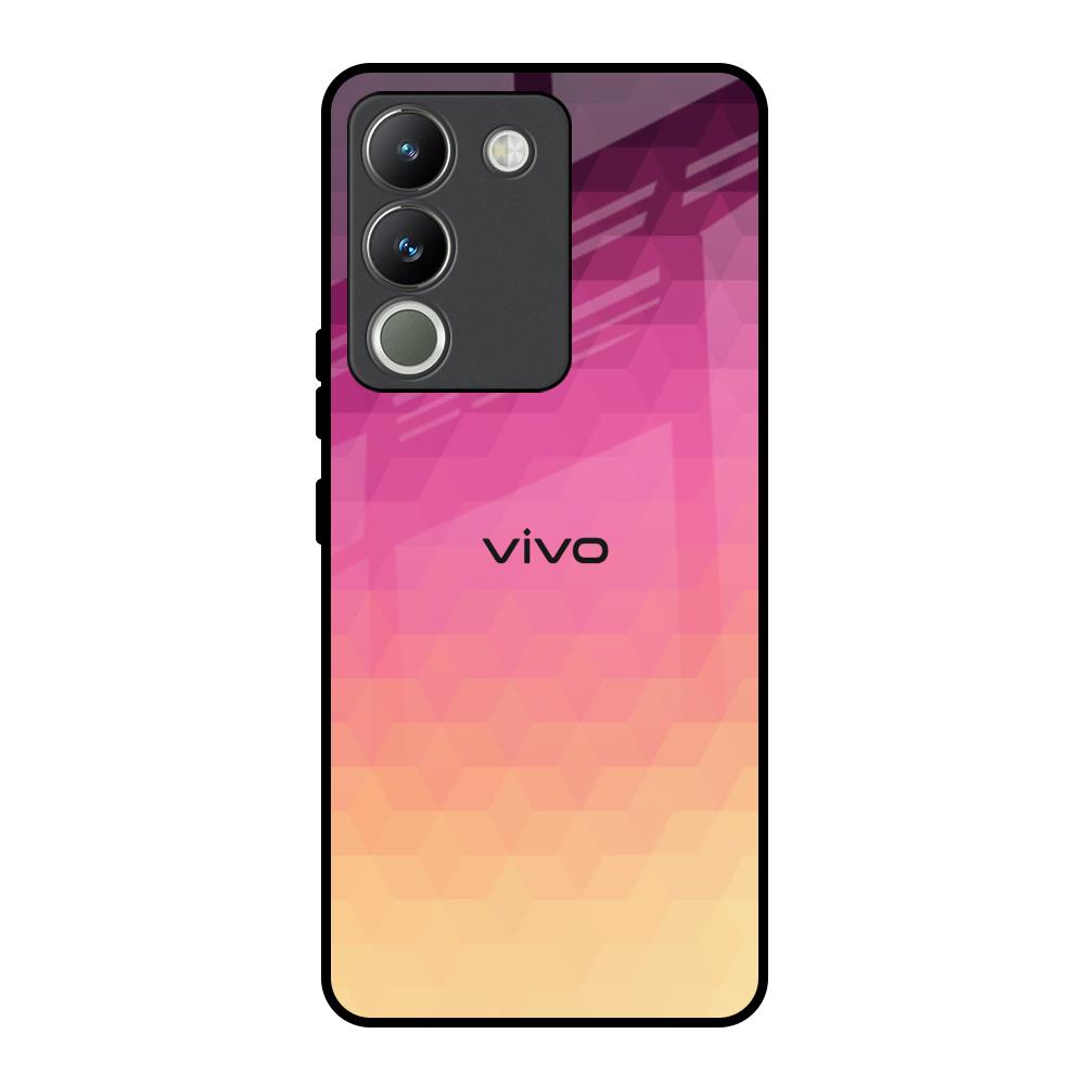 Geometric Pink Diamond Vivo Y200 5G Glass Back Cover Online