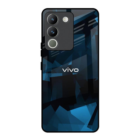 Polygonal Blue Box Vivo Y200 5G Glass Back Cover Online
