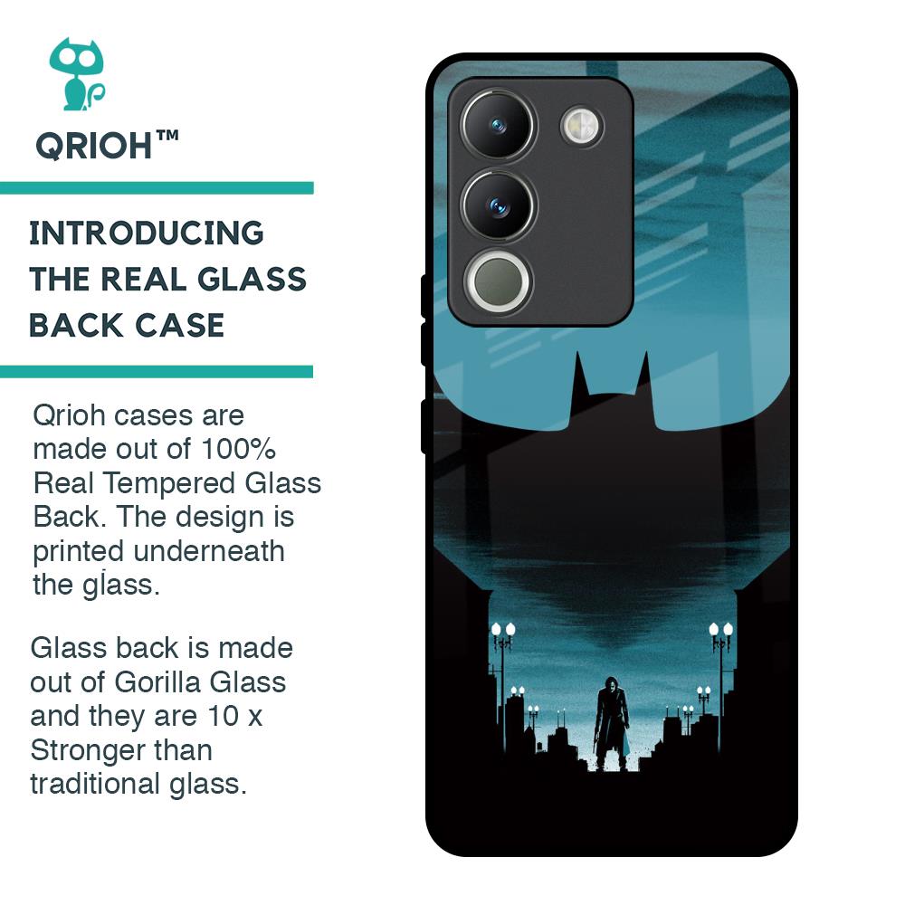 Cyan Bat Glass Case for Vivo Y200 5G