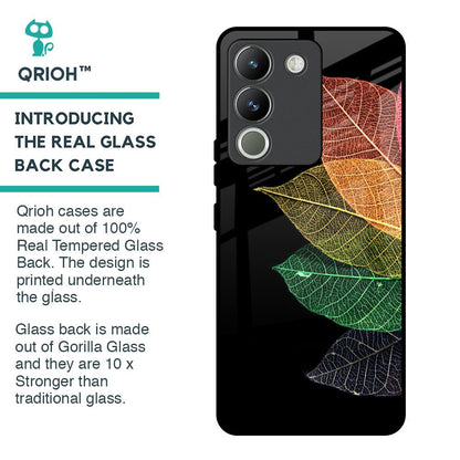 Colorful Leaves Glass Case for Vivo Y200 5G