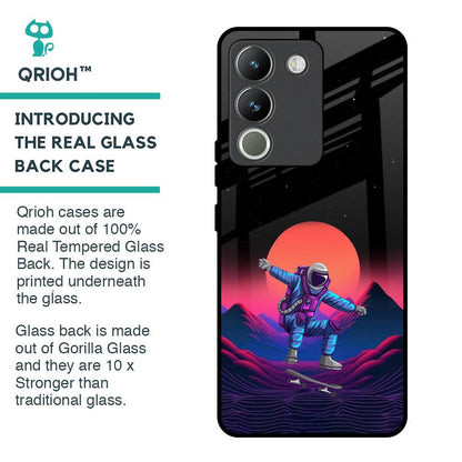 Retro Astronaut Glass Case for Vivo Y200 5G
