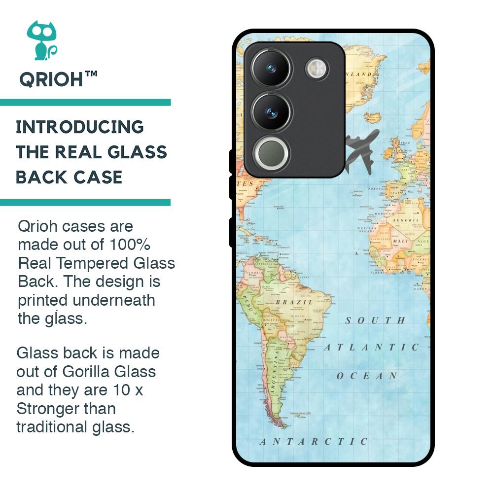 Travel Map Glass Case for Vivo Y200 5G