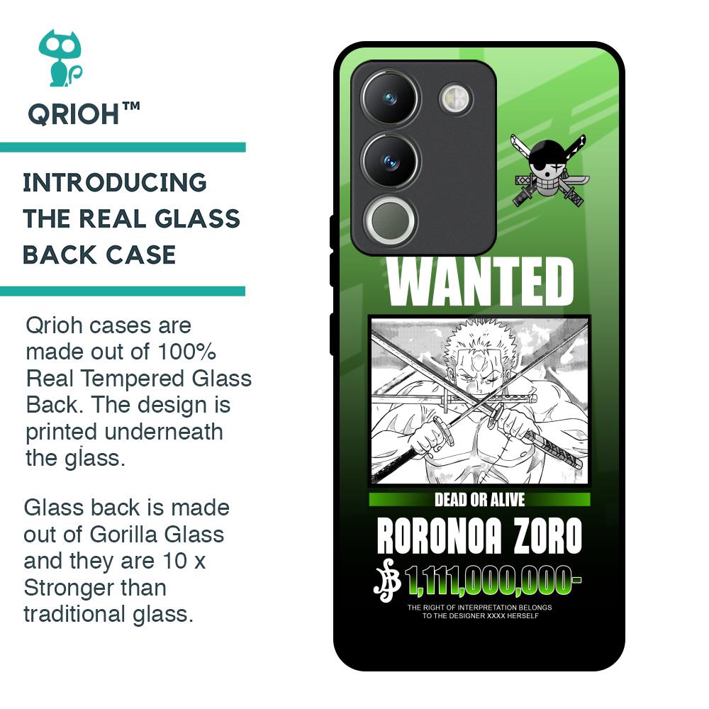 Zoro Wanted Glass Case for Vivo Y200 5G