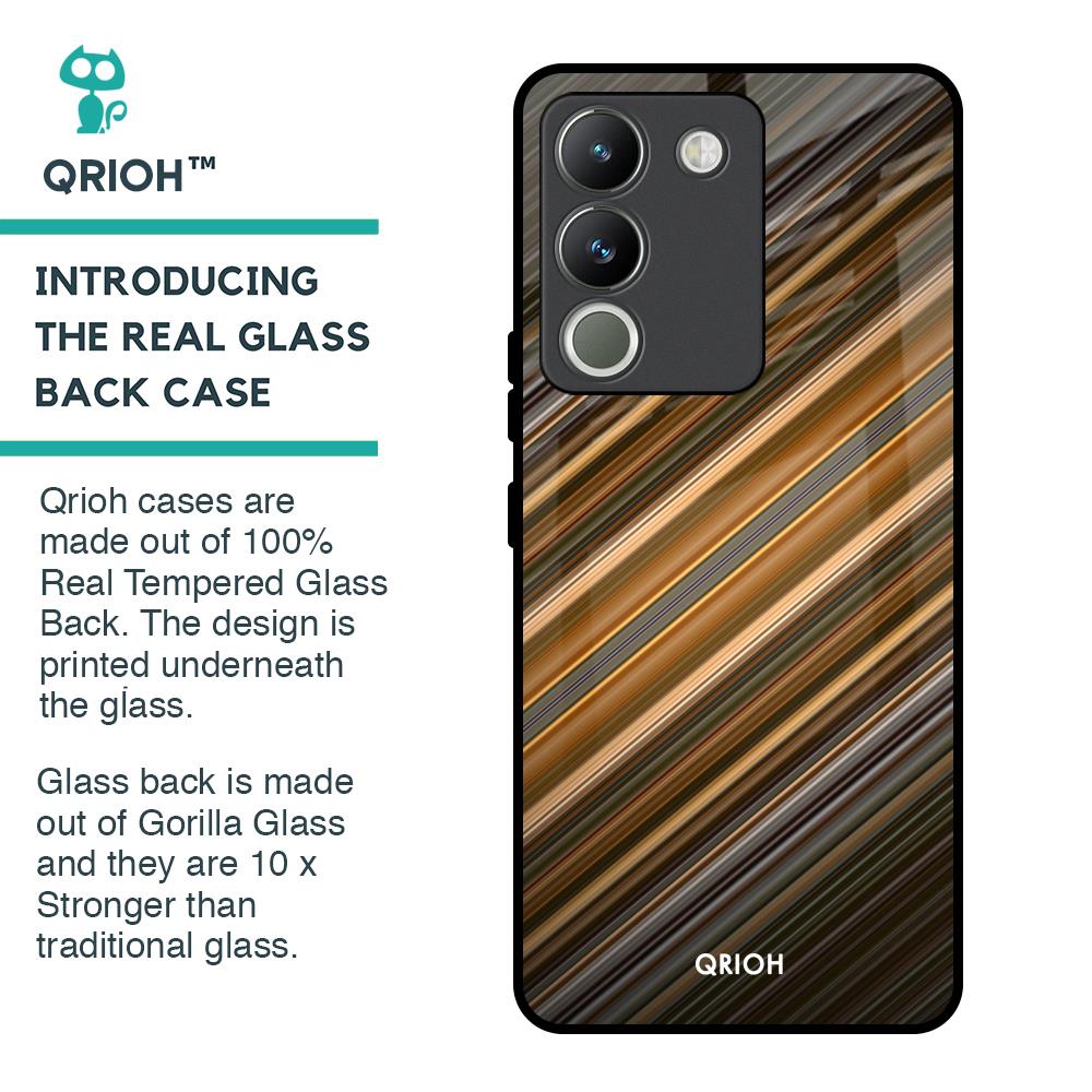 Diagonal Slash Pattern Glass Case for Vivo Y200 5G