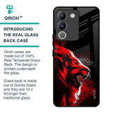 Red Angry Lion Glass Case for Vivo Y200 5G