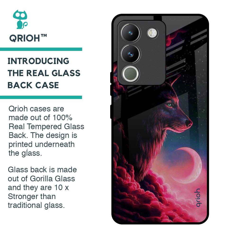 Moon Wolf Glass Case for Vivo Y200 5G