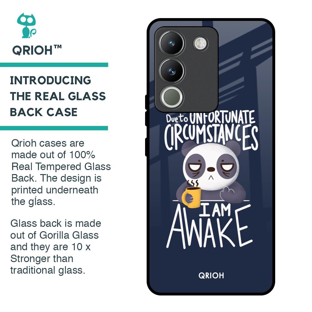 Struggling Panda Glass Case for Vivo Y200 5G