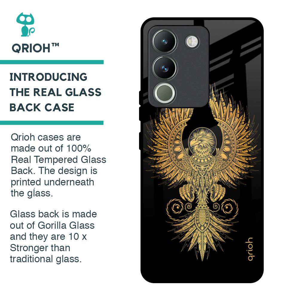 Mythical Phoenix Art Glass Case for Vivo Y200 5G