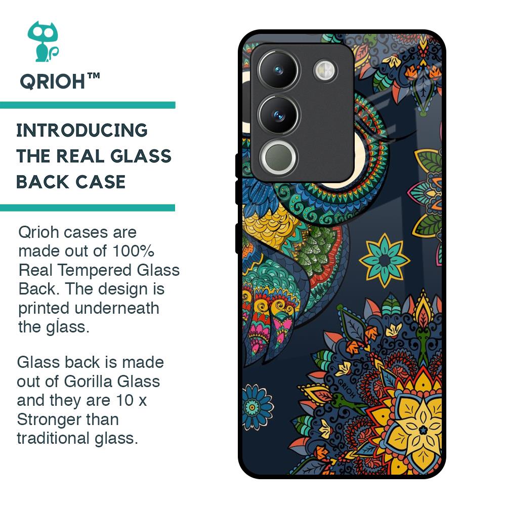 Owl Art Glass Case for Vivo Y200 5G