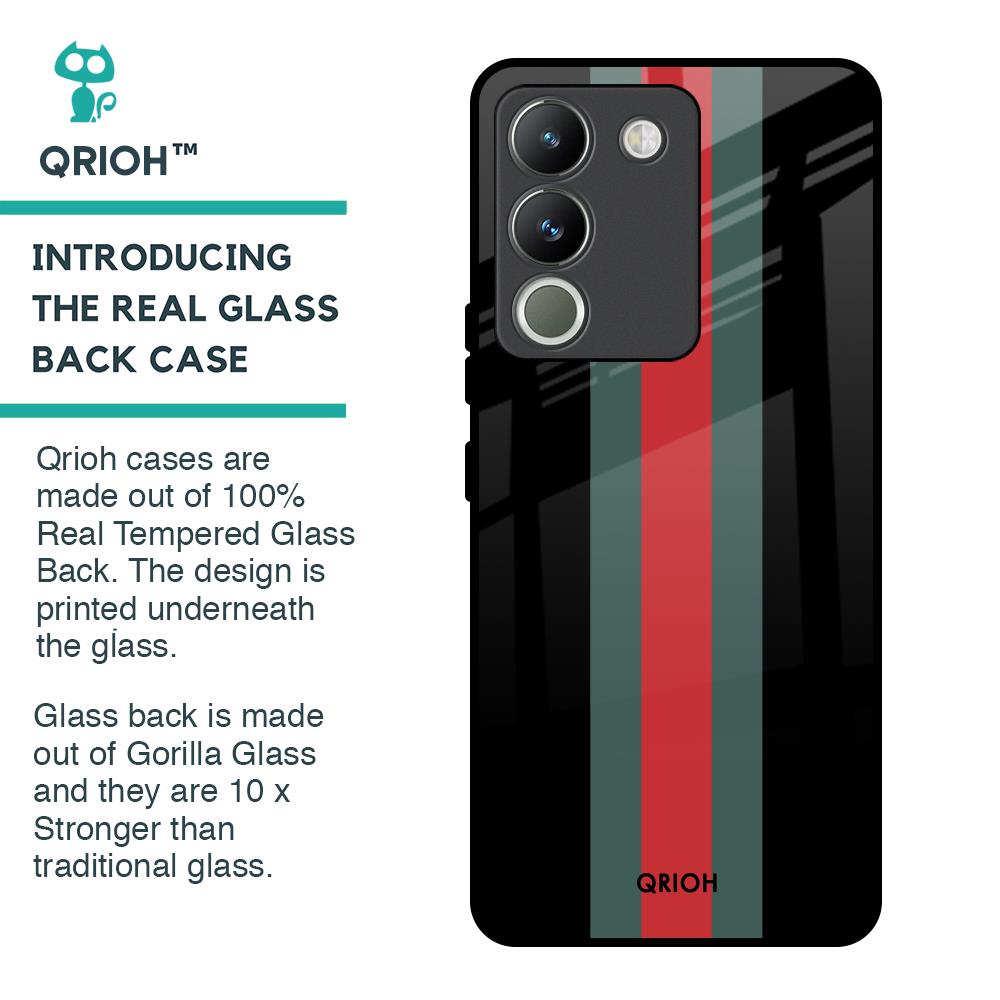 Vertical Stripes Glass Case for Vivo Y200 5G