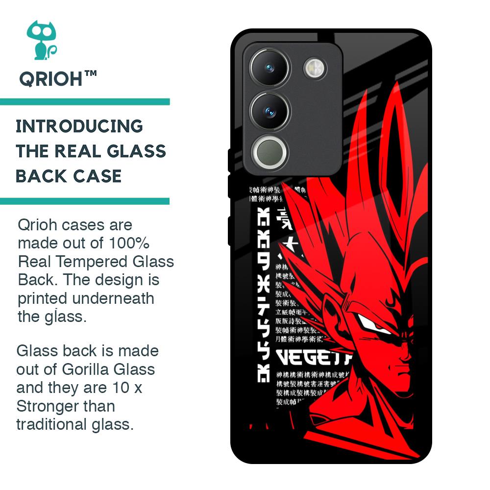 Red Vegeta Glass Case for Vivo Y200 5G