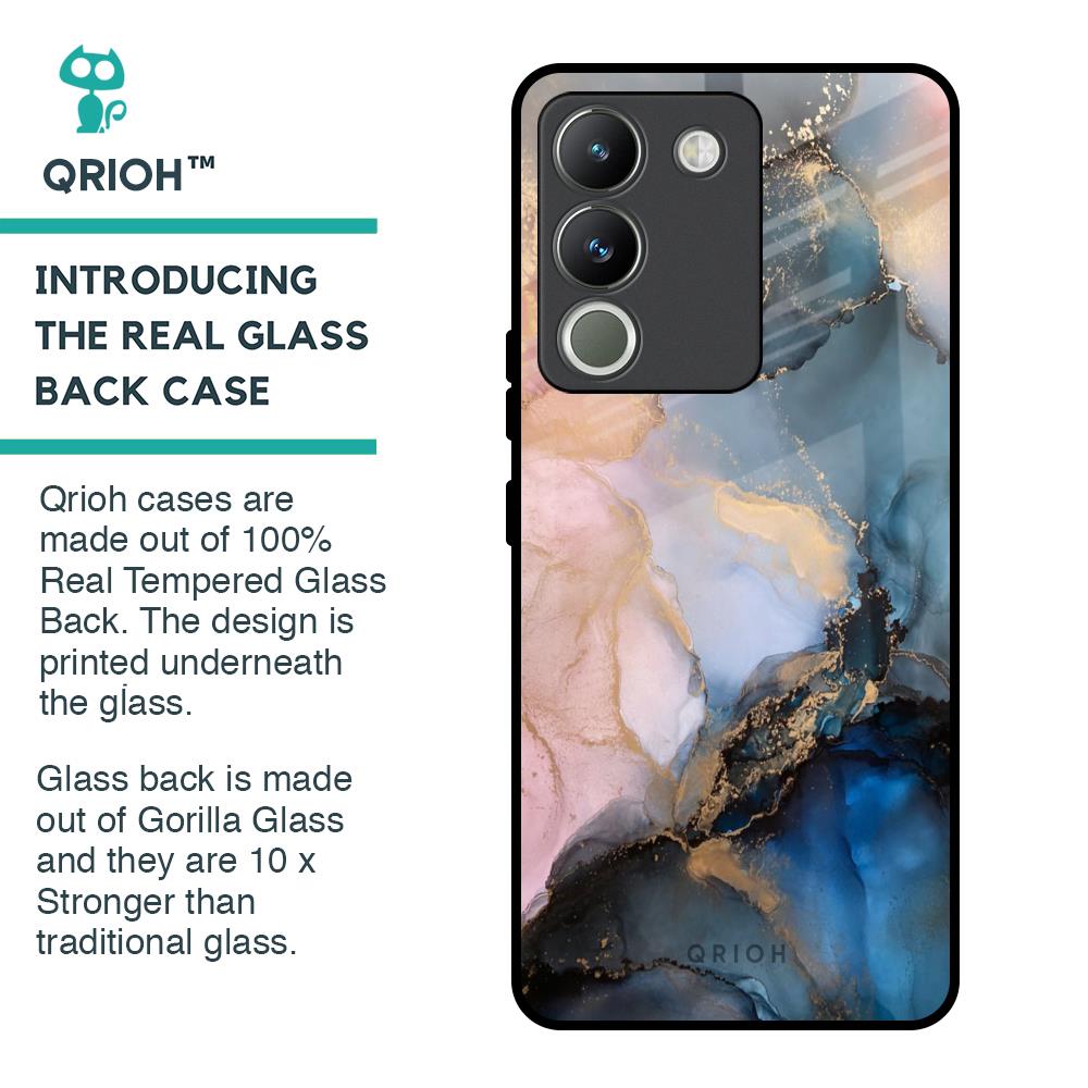 Marble Ink Abstract Glass Case for Vivo Y200 5G