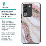 Pink & Gold Gllitter Marble Glass Case for Vivo Y200 5G