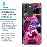 Electroplated Geometric Marble Glass Case for Vivo Y200 5G
