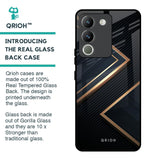 Sleek Golden & Navy Glass Case for Vivo Y200 5G