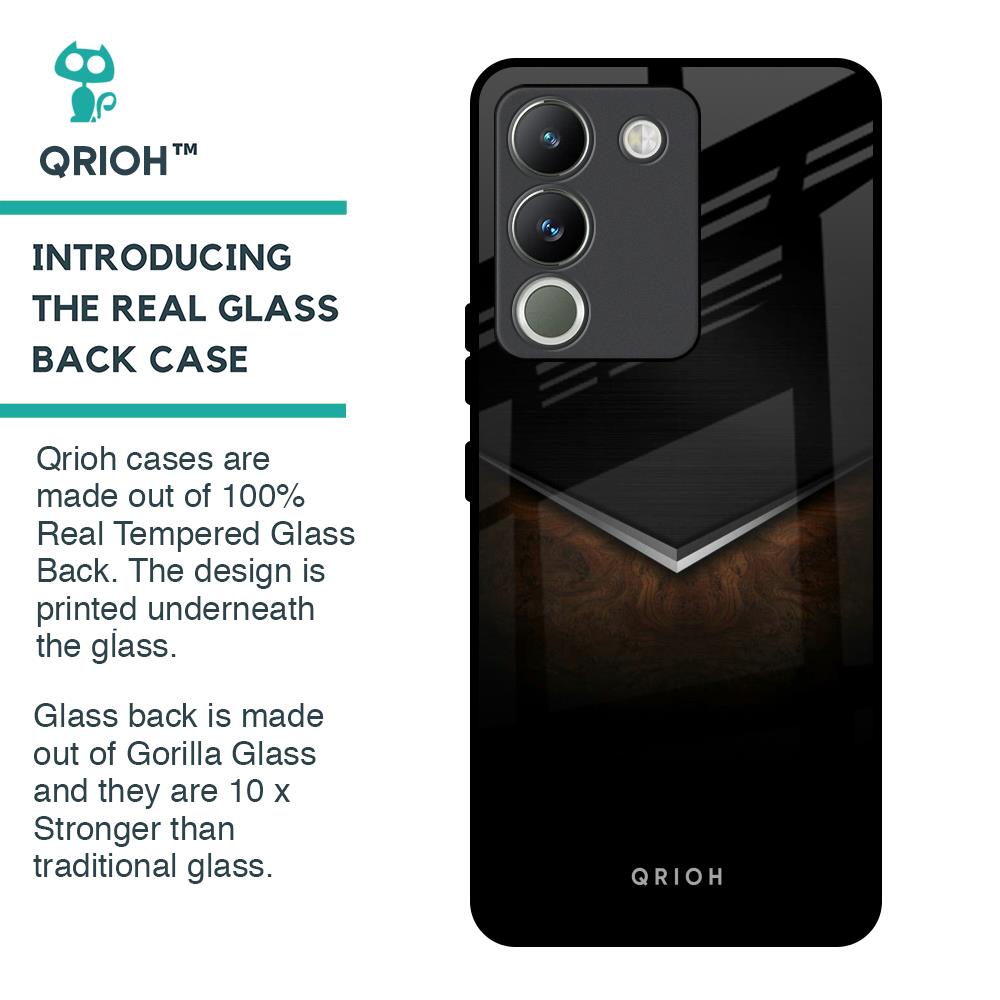 Dark Walnut Glass Case for Vivo Y200 5G