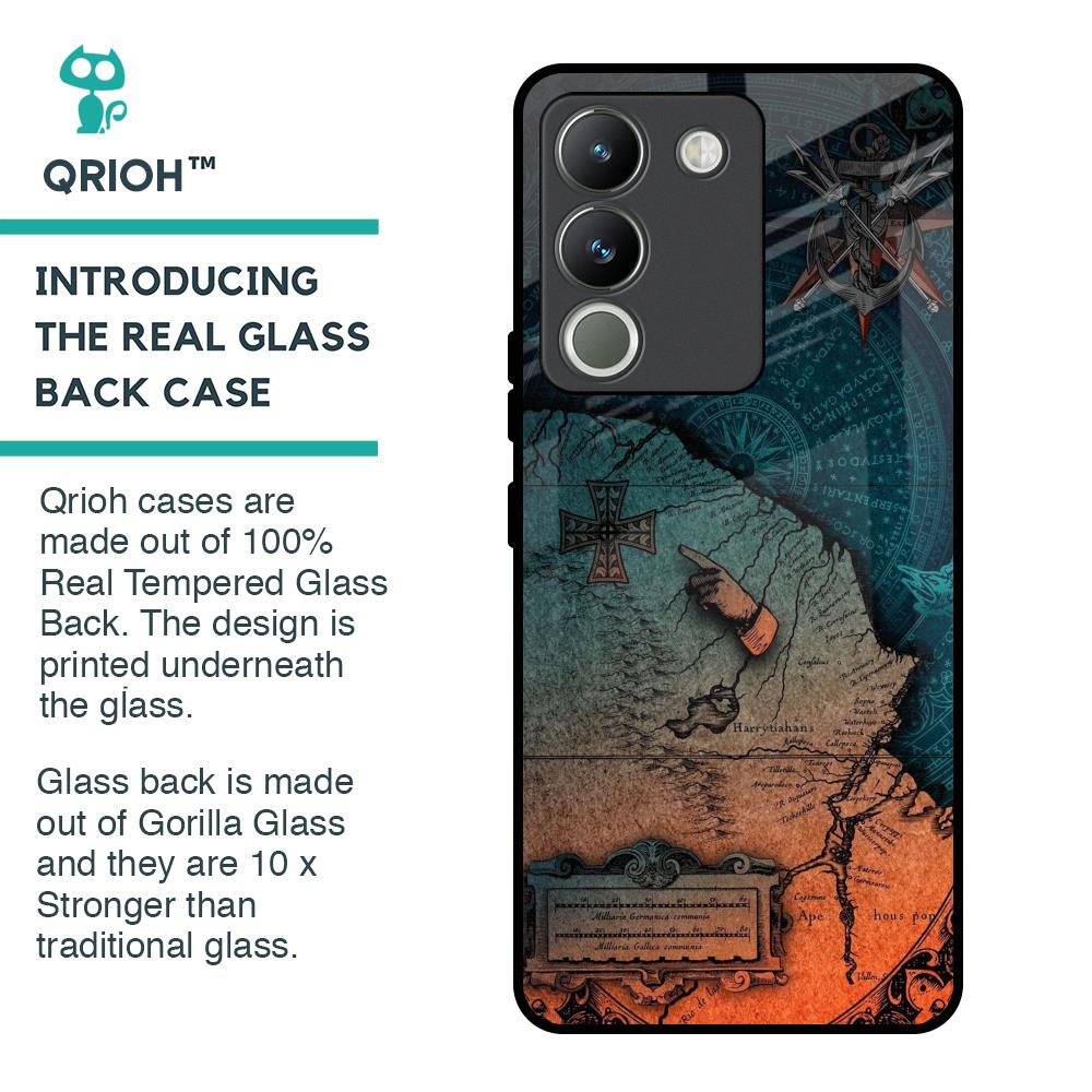 Geographical Map Glass Case for Vivo Y200 5G