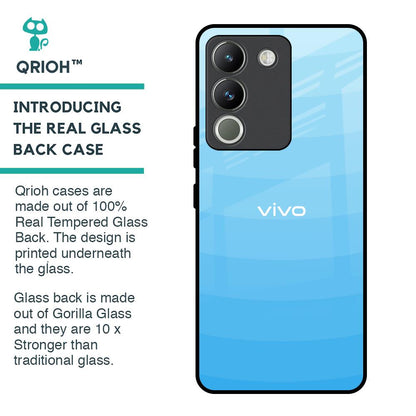 Wavy Blue Pattern Glass Case for Vivo Y200 5G