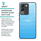 Wavy Blue Pattern Glass Case for Vivo Y200 5G