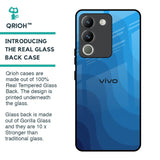 Blue Wave Abstract Glass Case for Vivo Y200 5G