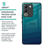 Green Triangle Pattern Glass Case for Vivo Y200 5G