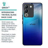Blue Rhombus Pattern Glass Case for Vivo Y200 5G