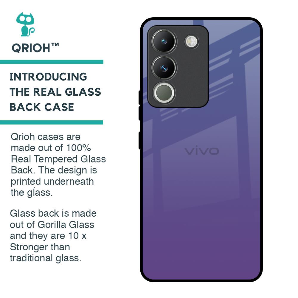 Indigo Pastel Glass Case For Vivo Y200 5G