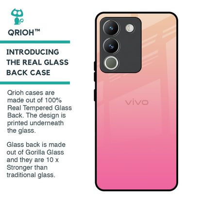 Pastel Pink Gradient Glass Case For Vivo Y200 5G
