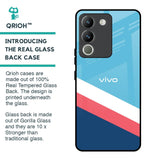 Pink & White Stripes Glass Case For Vivo Y200 5G