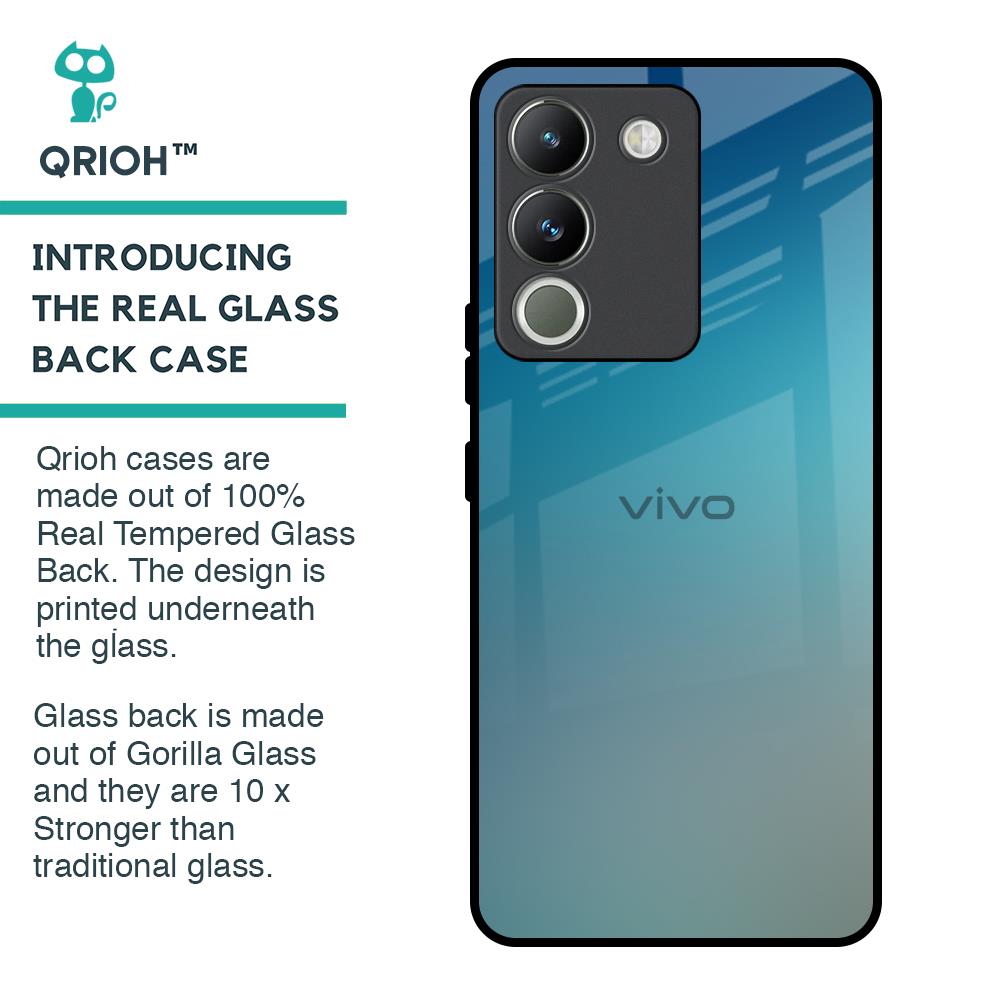 Sea Theme Gradient Glass Case for Vivo Y200 5G