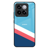 Pink & White Stripes Mi 14 Glass Back Cover Online