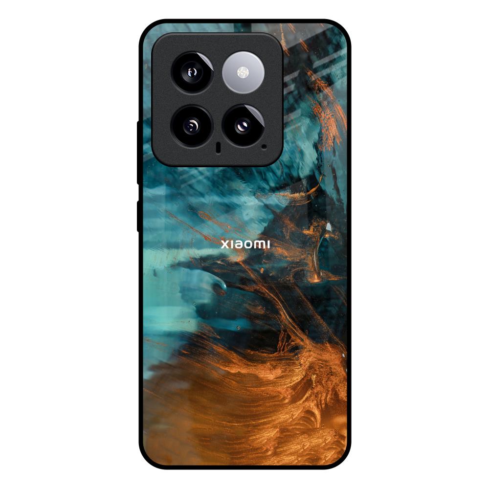 Golden Splash Mi 14 Glass Back Cover Online