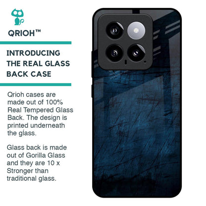 Dark Blue Grunge Glass Case for Mi 14