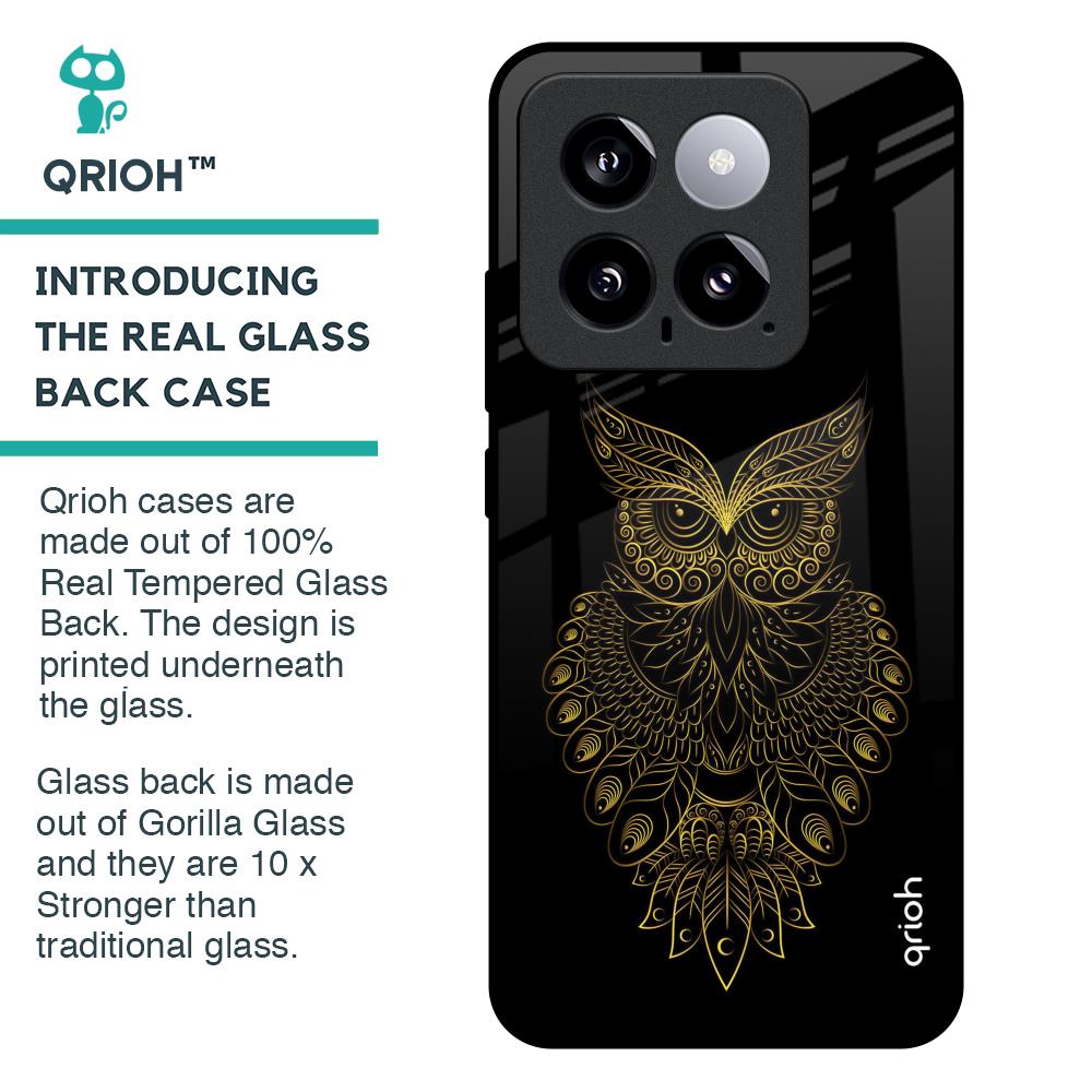 Golden Owl Glass Case for Mi 14