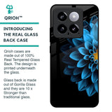 Half Blue Flower Glass Case for Mi 14