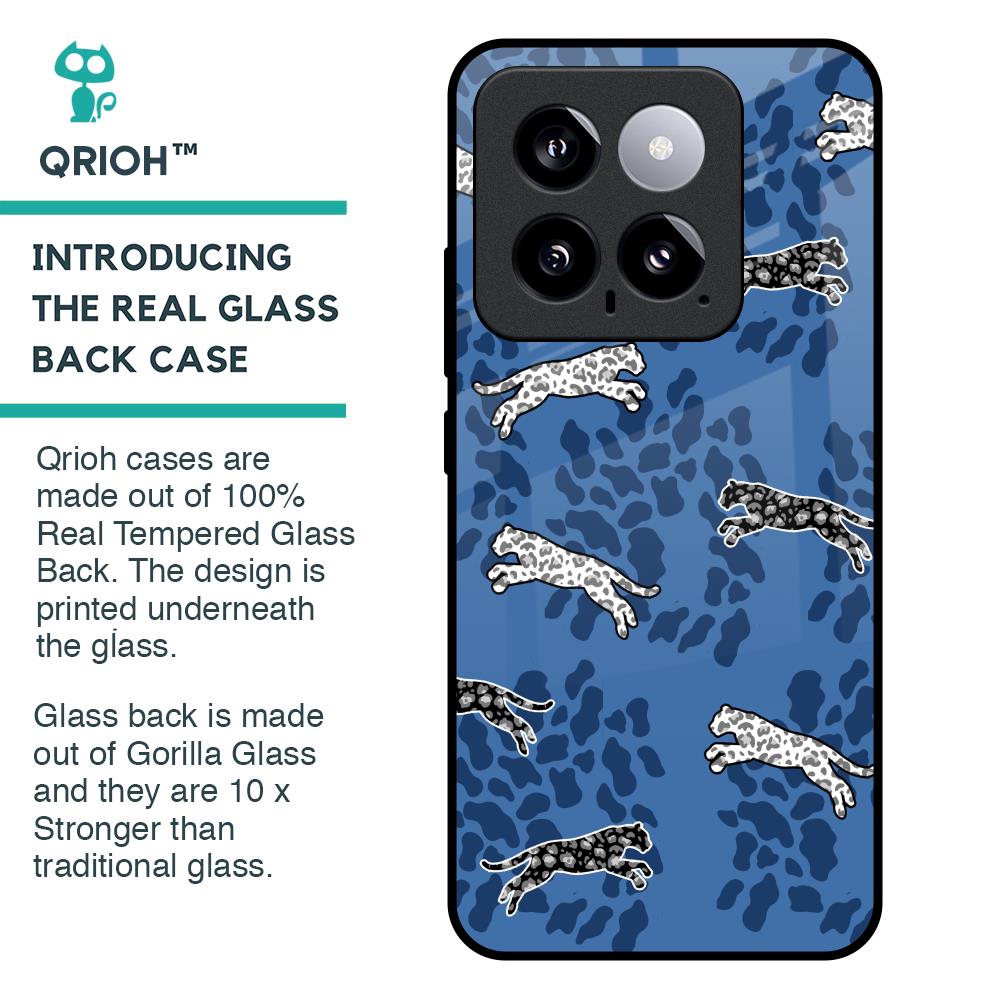 Blue Cheetah Glass Case for Mi 14