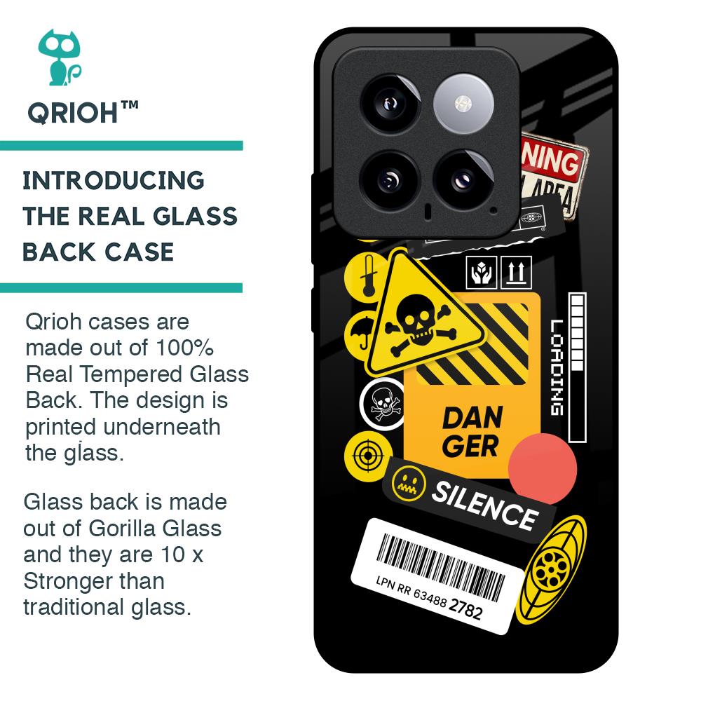Danger Signs Glass Case for Mi 14