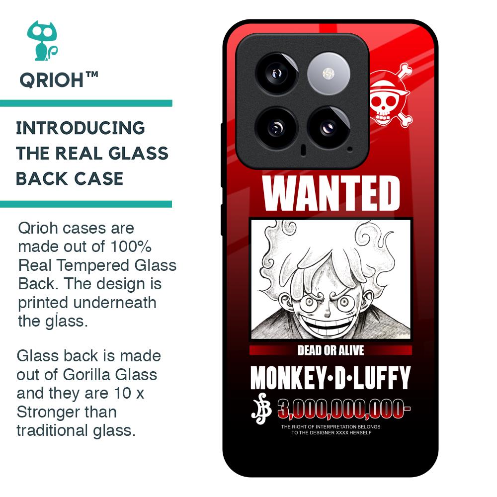 Luffy Wanted Glass Case for Mi 14