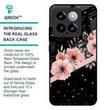 Floral Black Band Glass Case For Mi 14
