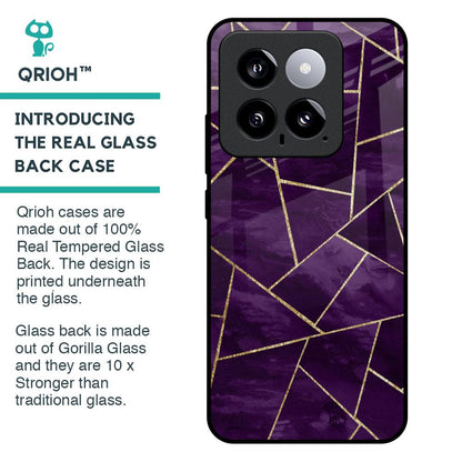 Geometric Purple Glass Case For Mi 14